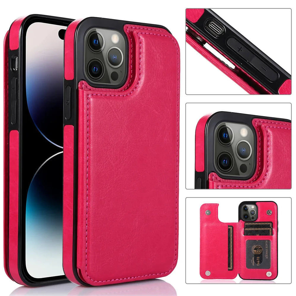 Leather Wallet Card Holder Case | for iPhone 15 Plus