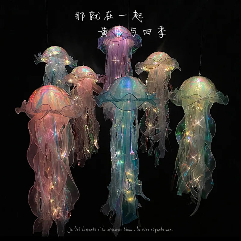 Jellyfish Lamp, Portable Flower Lamp, Girl Room Atmosphere Lamp, Bedroom Night Lamp, Home Decoration