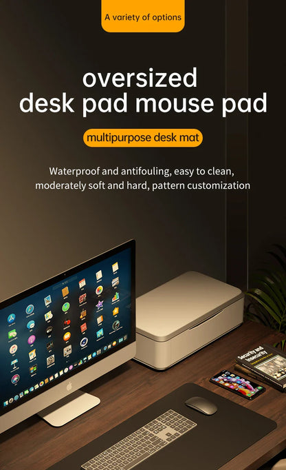 Home Office Large Mouse Pad Gamer Waterproof PU Leather Desk Mat - Computer Mousepad & Keyboard Pad for Gaming