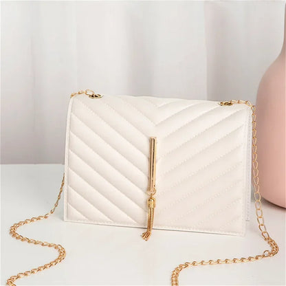 Women's Crossbody Small Square Bag V Pattern Plaid Pillow Bag