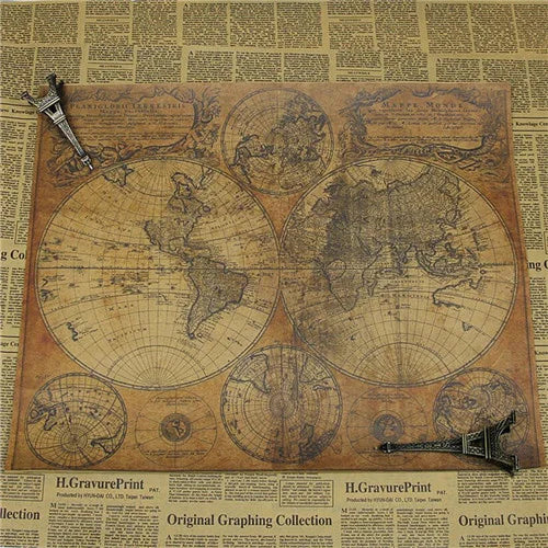 Vintage Mix Order Ancient Old City World Maps Middle Earth Map Moon Poster Retro Kraft Paper Home Decor Wall Sticker