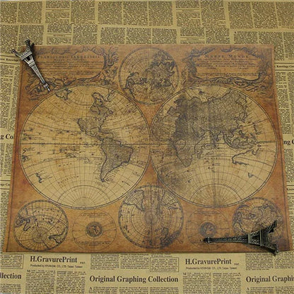 Vintage Mix Order Ancient Old City World Maps Middle Earth Map Moon Poster Retro Kraft Paper Home Decor Wall Sticker