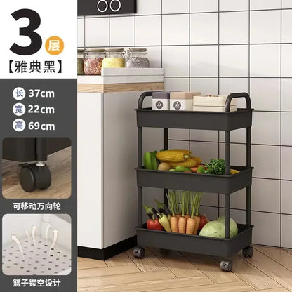 Trolley Rack Kitchen Floor Bedroom Multi-Layer Baby Snacks Mobile Bathroom Bathroom Storage Storage Rack