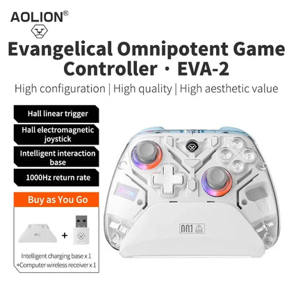 K10 RGB Wireless Gaming Controller with Charging Dock Hall Effect Joystick & Trigger for Nintendo Switch