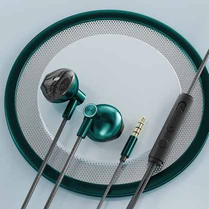 Type-C In-Ear Wired Karaoke Headphones 3.5mm Stereo Music Earbud Handfree Headset Earphones with Mic
