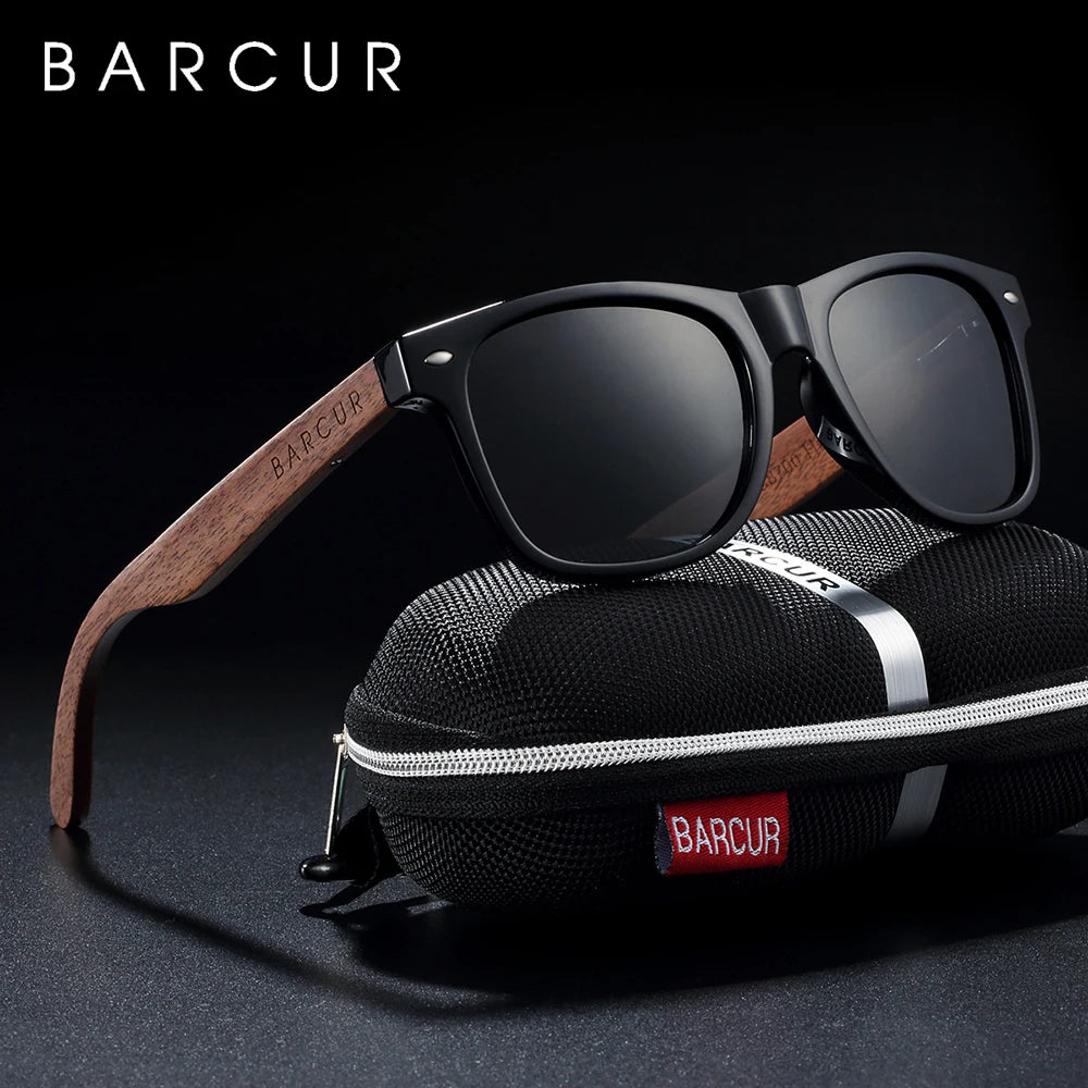 Polarized Black Walnut Wood Sunglasses for Men, UV400 Protection