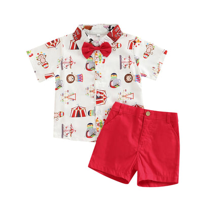 Gentleman Orange Shorts Easter Toddler Set