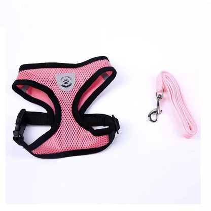 Cat Harness Vest Walking Lead Leash Collar Polyester - Adjustable  Pet Accessories