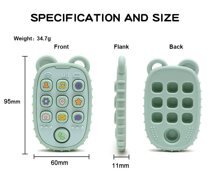 Chewable Baby Phone Toy – Soft Teether & Learning Fun for Infants