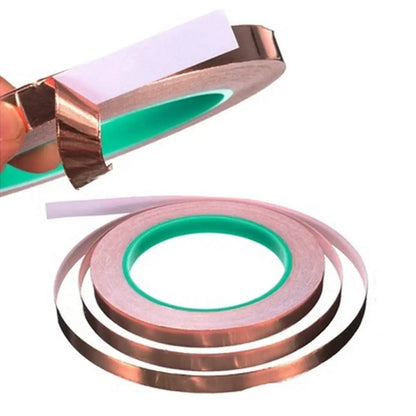 Copper Tape Double-Sided Conductive Copper foil tape for Stained Glass Conductive Tape for Guitar EMI Shielding Crafts