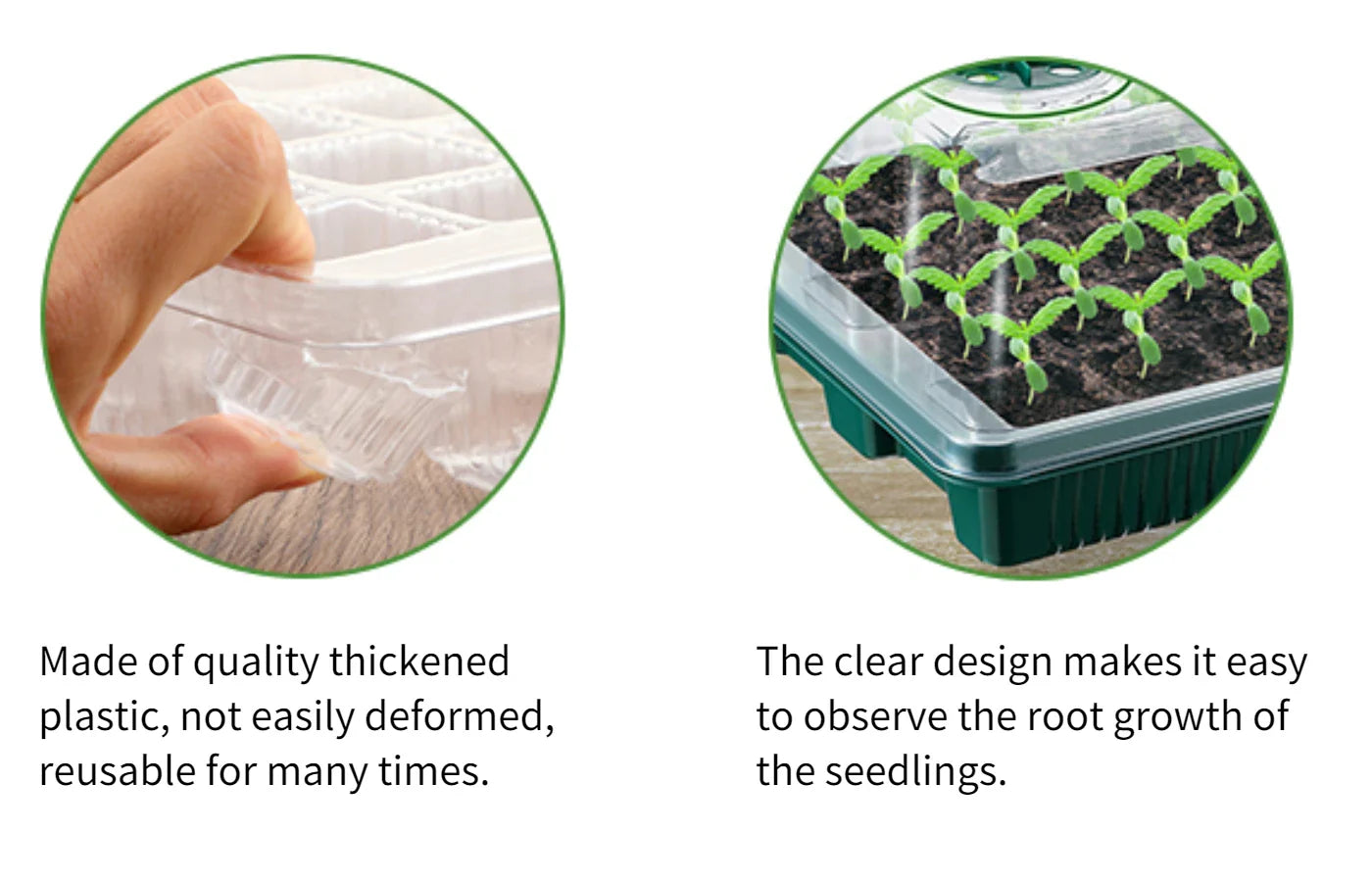 2 Packs, Seed Starter Trays With High Dome Germination Kit - 80 Cells, 4 LED Grow Lights, Smart Timer & 3 Modes For Home Gardene
