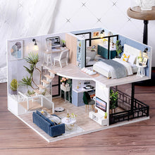 Wooden Miniature Doll House DIY Duplex Apartment Production 3D Puzzle Assembly Building Toy Decoration with Furniture Dollhouse