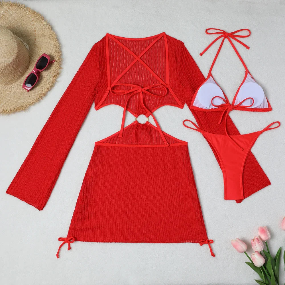 Women's Sexy 3-Piece Bikini Set – Beach Swimwear