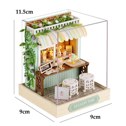 Wooden Miniature Doll House DIY Small House Kit  Assembled DollHouses Building Model 3D Puzzle Toy With Furniture Adults Gifts