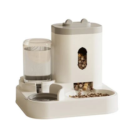 Universal Pet Feeder Station - Automatic Cat Feeder and Water Dispenser for Cats and Dogs - Easy-to-Clean Plastic Material, No Battery Required, Uncharged, Space-Saving Design