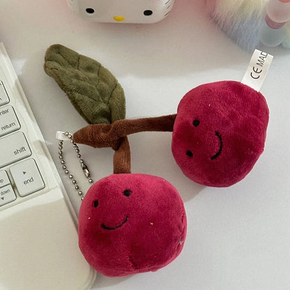 Cartoon Plush Cherry Charm Handbag Pendant Keychain For Women's Cherry Cute Bag Ornament Accessories Backpack Decoration Gifts