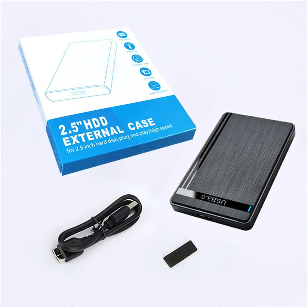 2.5'' SATA to USB 3.0 HDD Enclosure – Portable Hard Drive Case for SSD & External Storage Includes USB 3.0/2.0 Cable ABS Material