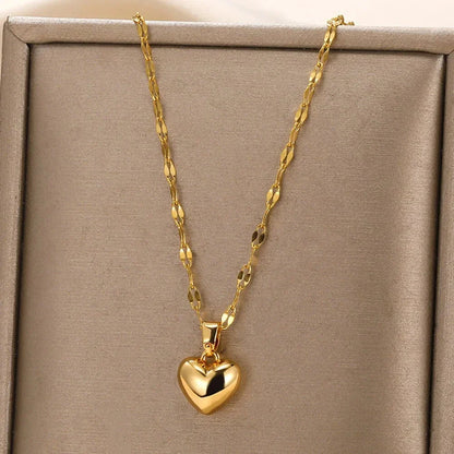 Stainless Steel Heart Necklace – 2025 Trend