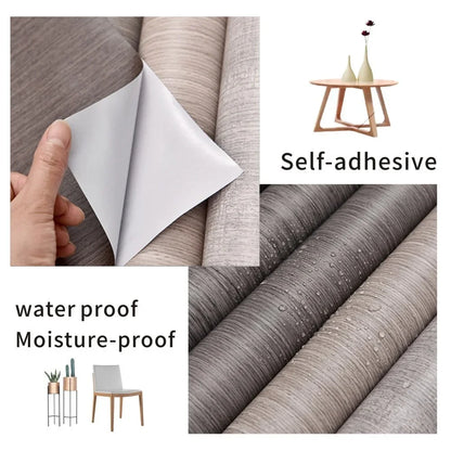 90 Width Wood Grain Door Stickers for Wardrobe Cupboard Table Closet Furniture Waterproof PVC Self Adhesive Wallpaper Home Decor
