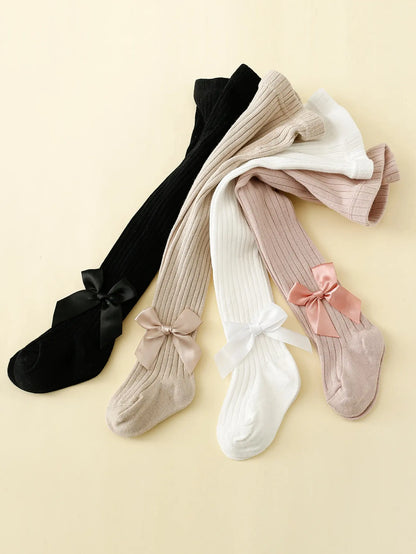 4 Pairs Solid Tights for Toddler Girls