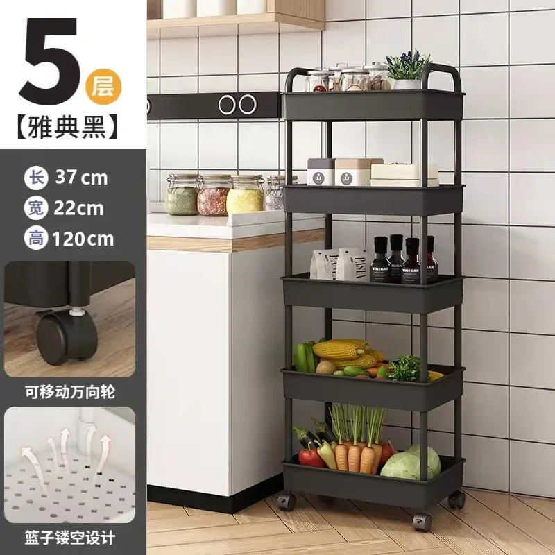 Trolley Rack Kitchen Floor Bedroom Multi-Layer Baby Snacks Mobile Bathroom Bathroom Storage Storage Rack