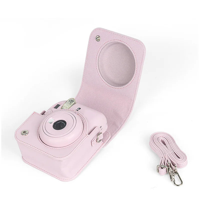 PU Leather Soft Protective Case for Instax Mini 12 Camera with Shoulder Strap Fujifilm Film Camera Travel Bag
