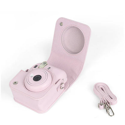 PU Leather Soft Protective Case for Instax Mini 12 Camera with Shoulder Strap Fujifilm Film Camera Travel Bag