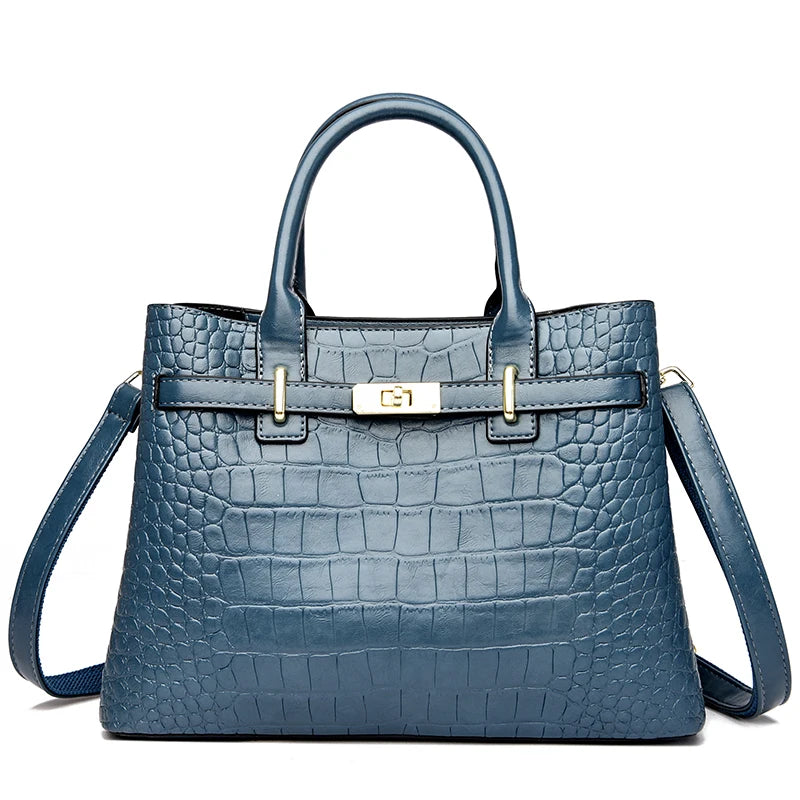 Women Leather 3 Layer Bag