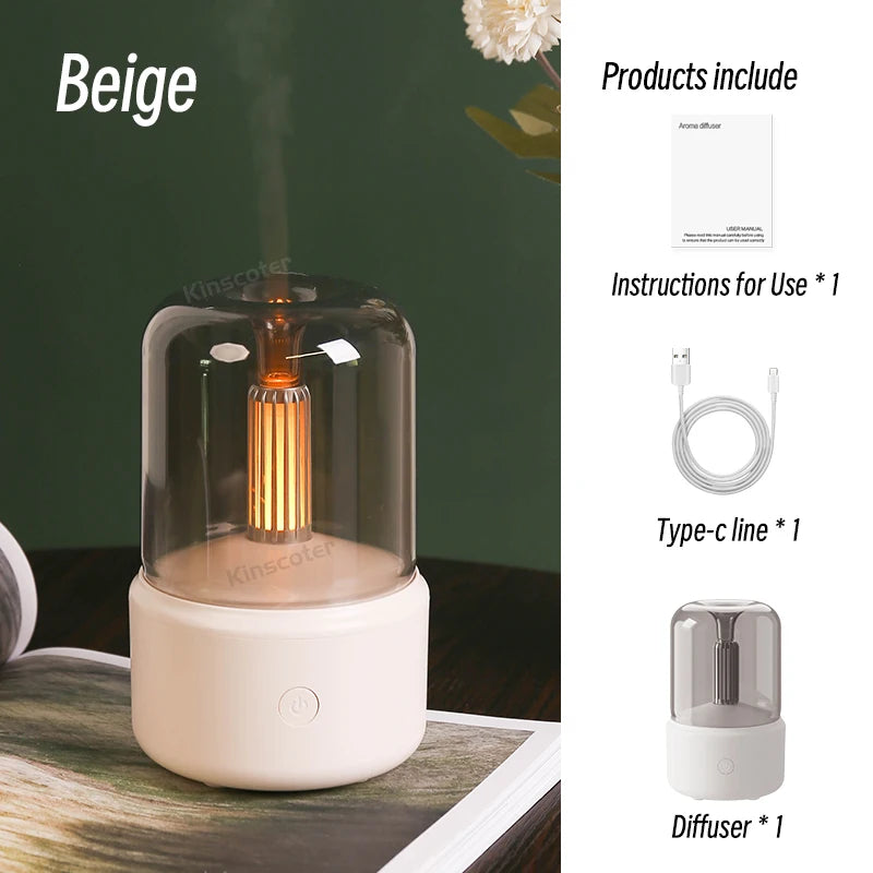 KINSCOTER Portable Mini Aroma Diffuser USB Air Humidifier Essential Oil Night Light Cold Mist Maker Sprayer for Home Gift