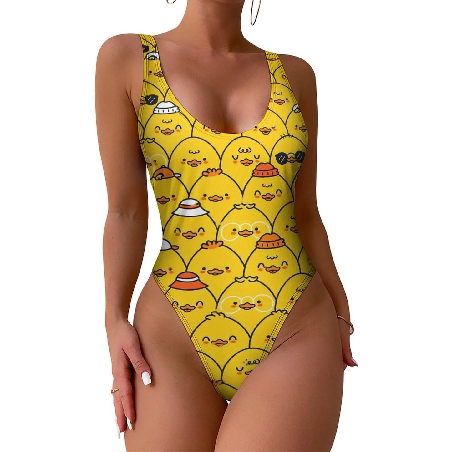All Black one piece swimsuit for Women - high waist low back  - Beach Resort Wear Slimming, flattering, classy design