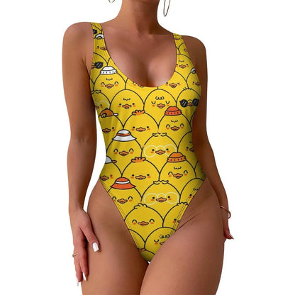 All Black one piece swimsuit for Women - high waist low back  - Beach Resort Wear Slimming, flattering, classy design