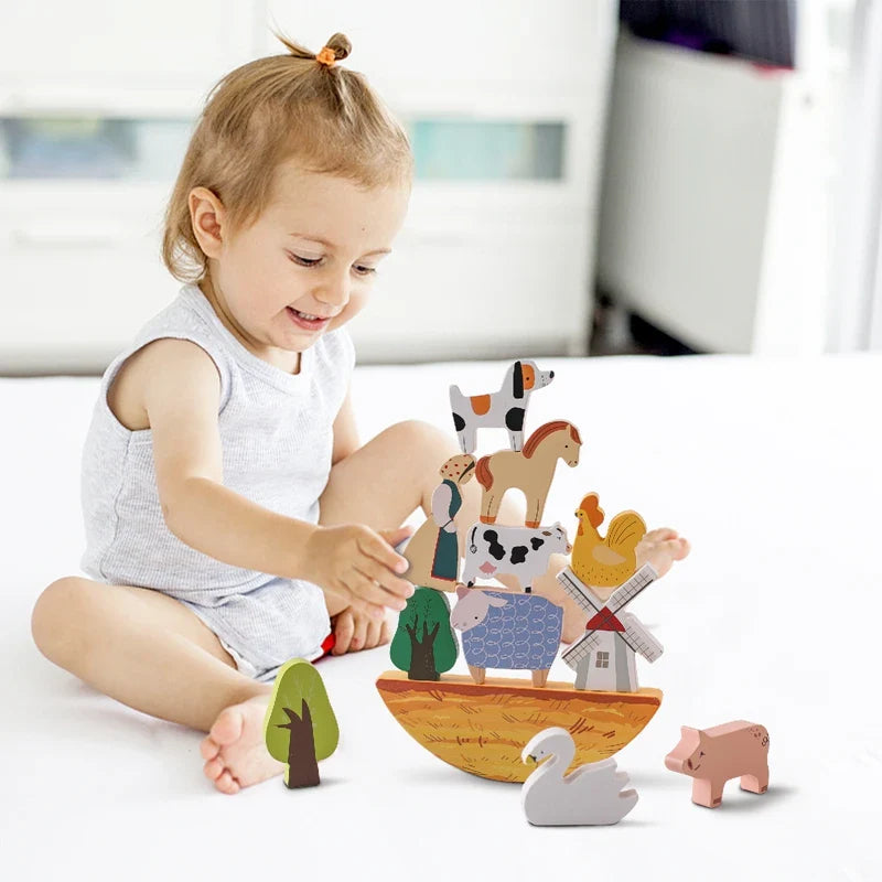 Wooden Farm Animal Montessori Set