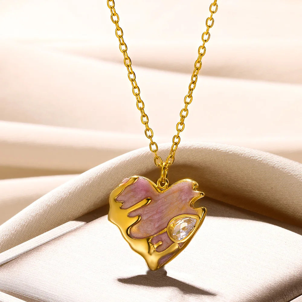 Stainless Steel Heart Necklace – 2025 Trend