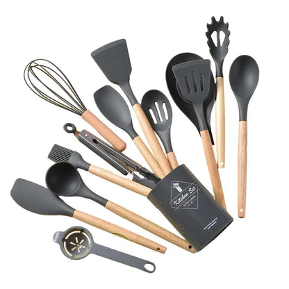 12PC Set Food Grade Silicone Kitchen Cookware Utensils