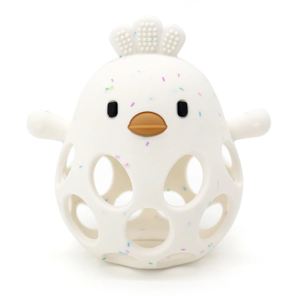 Cartoon Chick-Shaped Baby Silicone Teether Toy