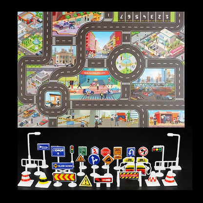 Deluxe Kids City Traffic Rug – Interactive Car Play Mat