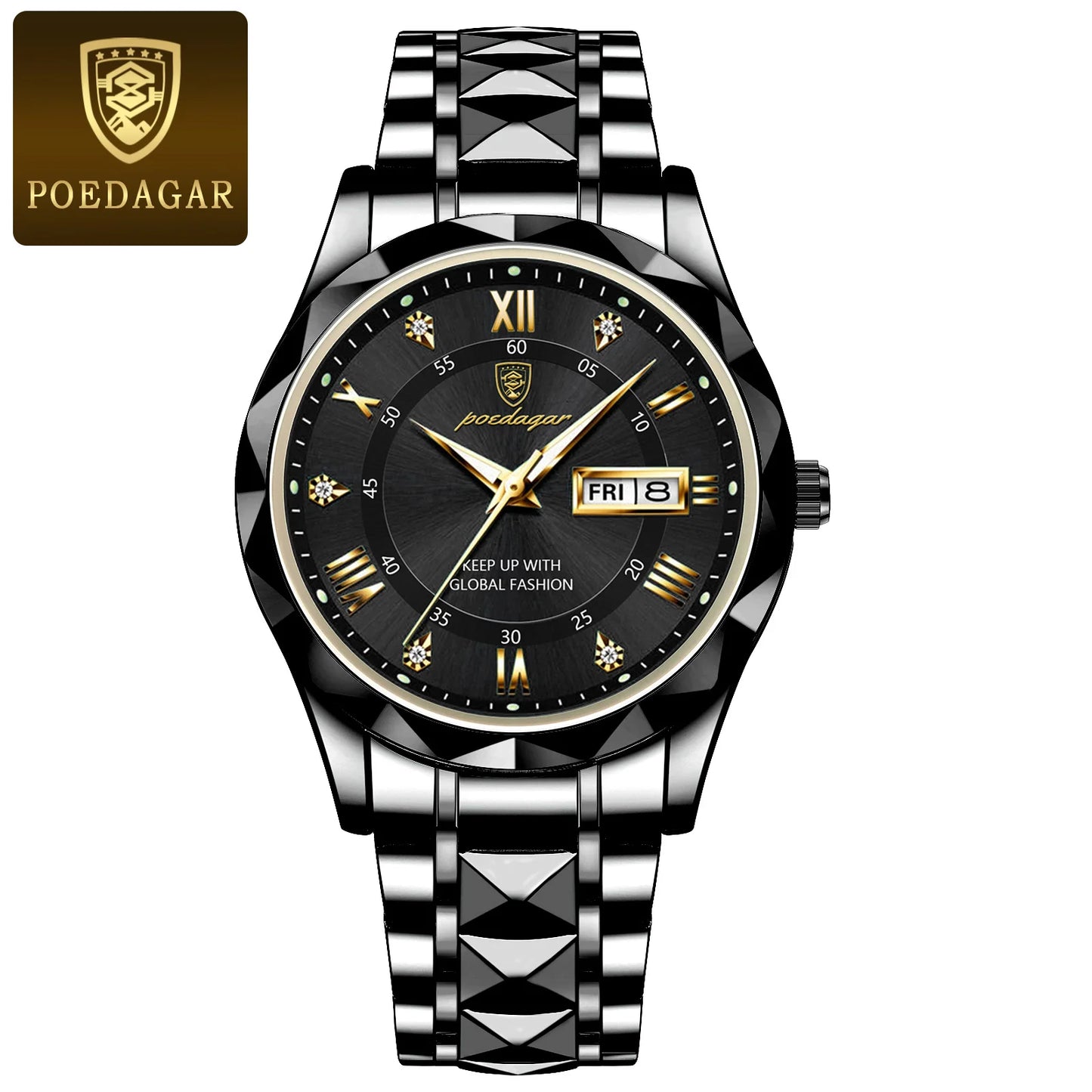Men's Waterproof Double Calendar Luminous Quartz Watch