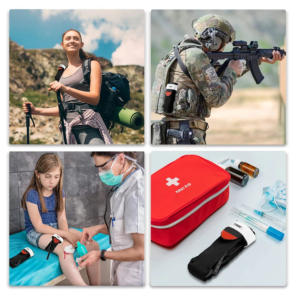 Portable emergency tourniquet for first aid and tactical use

