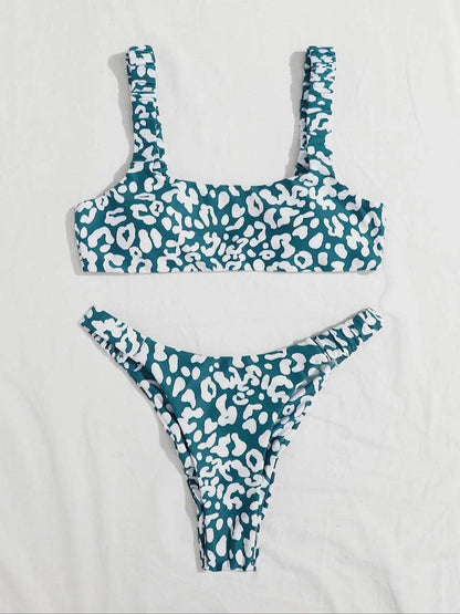 Sexy Micro Bikini Women Orange Leopard Push Up Padded Thong Swimsuit Female Cut Out Bathing Suit Swimwear