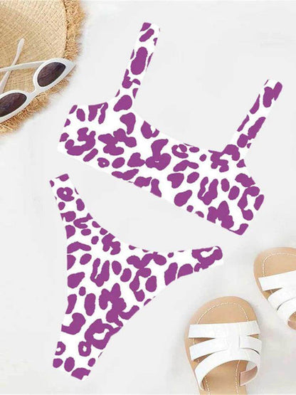 Sexy Micro Bikini Women Orange Leopard Push Up Padded Thong Swimsuit Female Cut Out Bathing Suit Swimwear