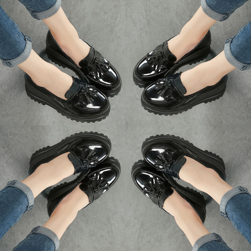 Sexy fetish wedge high heels in black with extreme arch and platform style

