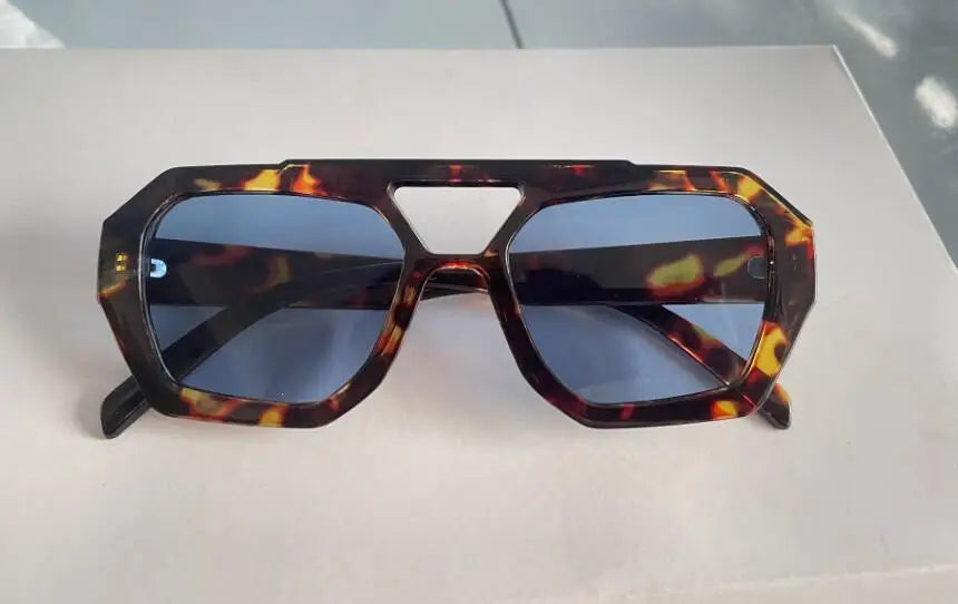 Womans Big Frame Sunglasses Summer Sunshade Beach Vacation Leopard Sunglasses