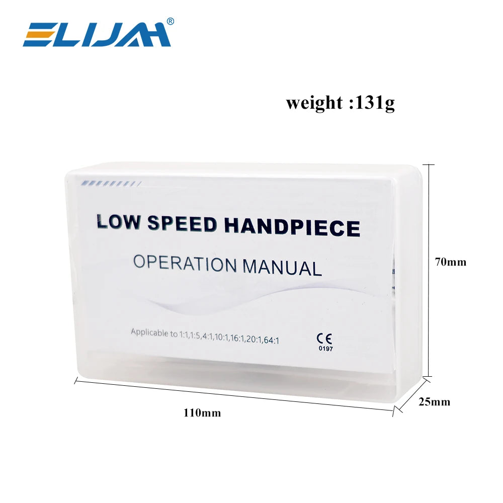 Elijah Dental Contra Angle Handpiece with Fiber Optic and Low Speed