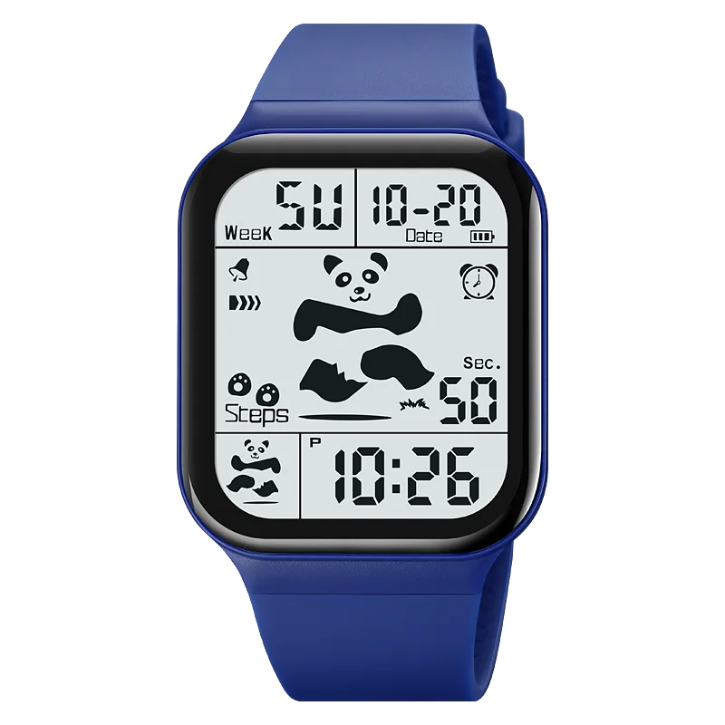 Square Large Face Waterproof LED Digital Watch Electronic for Student Watches