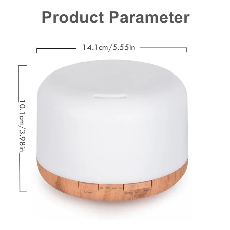 Mini Wood Grain USB Essential Oil Diffuser & Humidifier 500ml