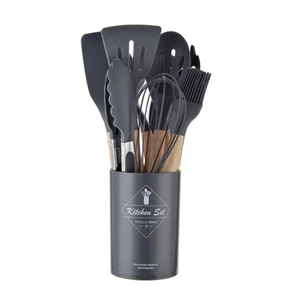 12PC Set Food Grade Silicone Kitchen Cookware Utensils