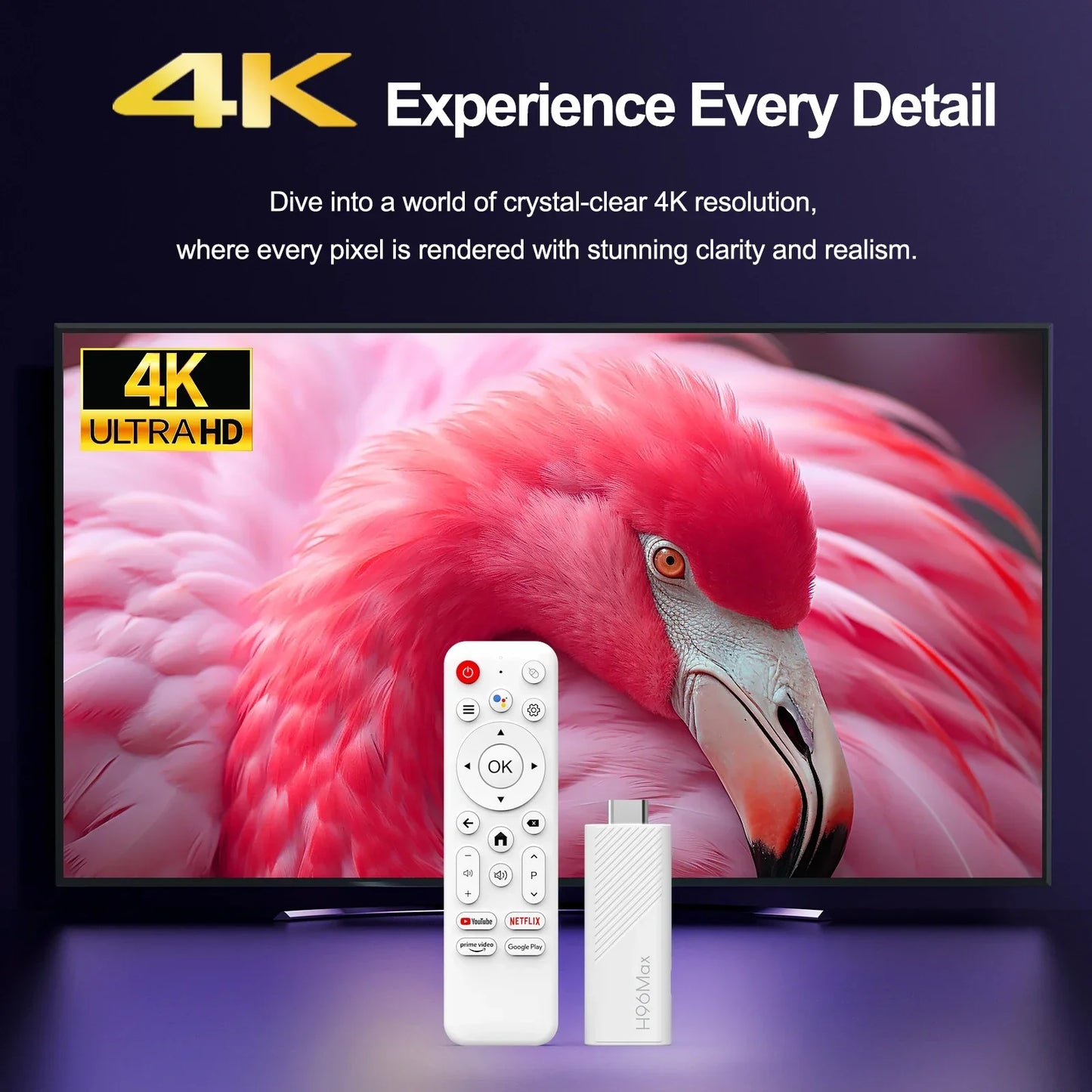 H96 MAX H313 Mini TV Stick Android 14 Smart TV Box Android14 2GB 16GB 8GB Wifi6 BT 4K HD Google Voice Media Player