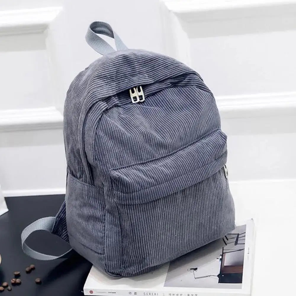 Xajzpa New Trend Backpack Fashion Women Corduroy Backpack College Women Solid Color School Backpack Travel Shoulder Bags For Teenagers