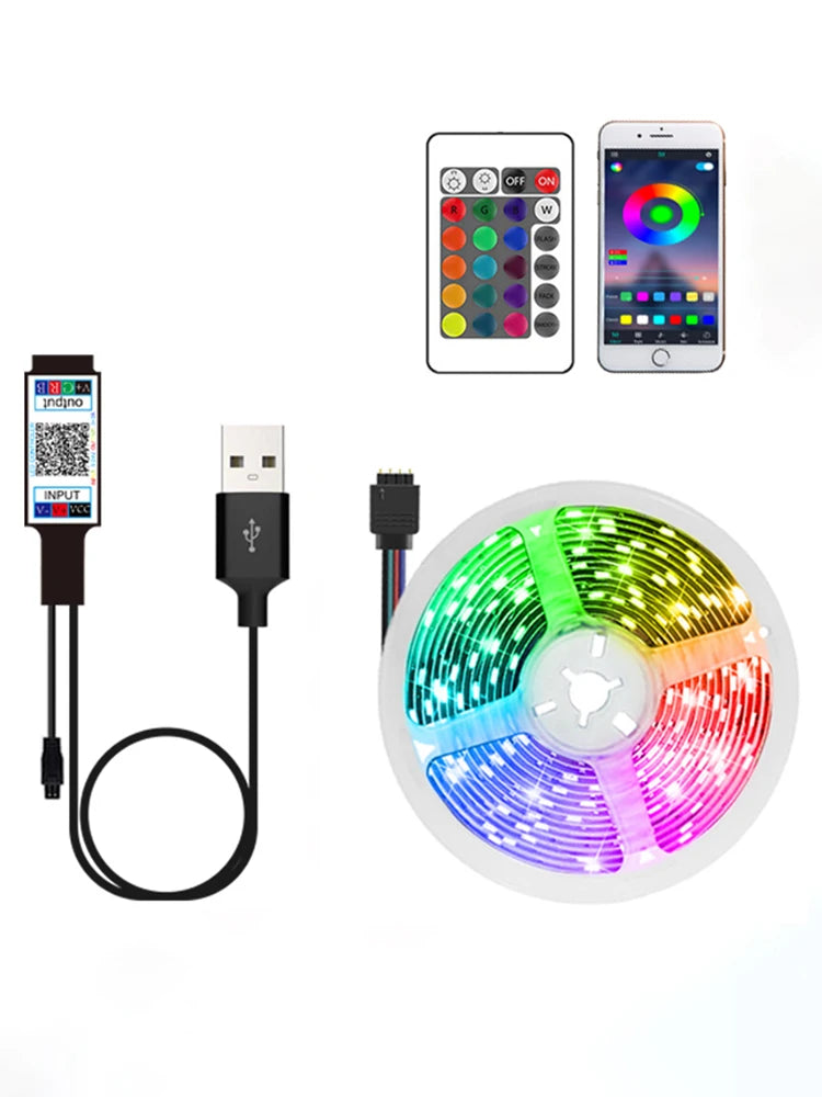 Bluetooth Control RGB Strip Lights for Bedroom and Party Decor