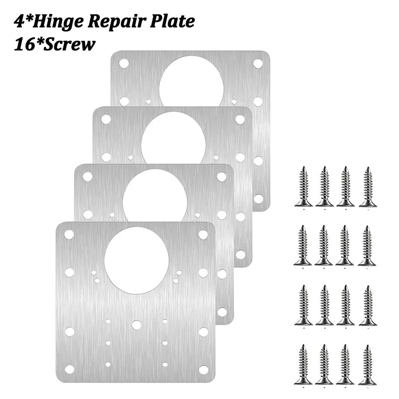 Cabinet Hinge Repair Plate Kit Kitchen Cupboard Door Hinge